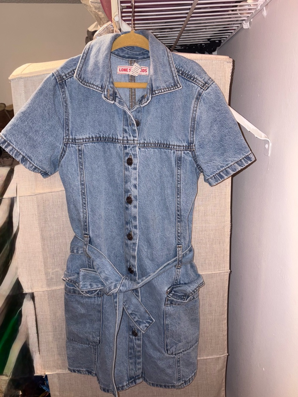 Lone Star Kids Denim Button-Front Dress with Belt